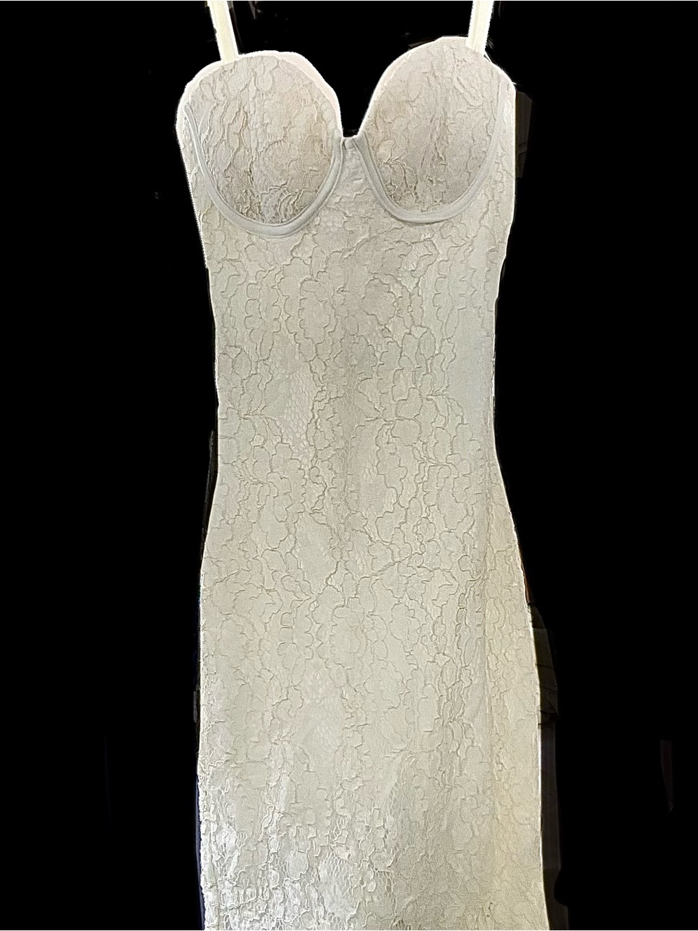 Revamped Cream Lace Bustier Dress